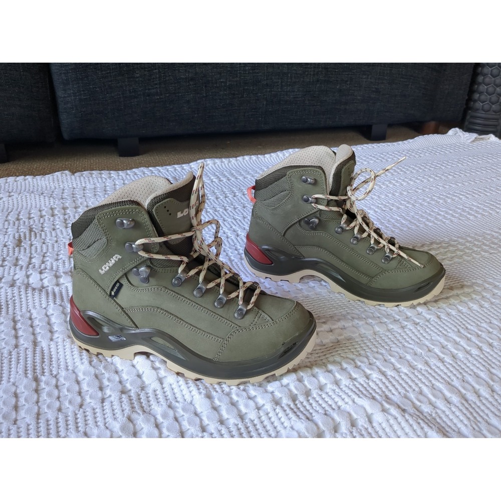Lowa Renegade GTX Mid Hiking Boots Women's Green Size 7 Lace Up Gore-Tex